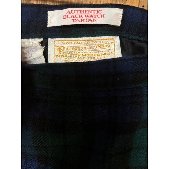Pendleton Vintage 70s Black Watch Tartan Plaid A-Line School Academia Skirt - Picture 3 of 6